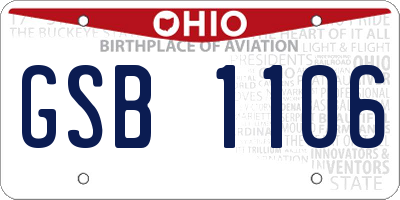 OH license plate GSB1106