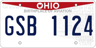 OH license plate GSB1124