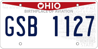 OH license plate GSB1127