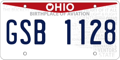 OH license plate GSB1128