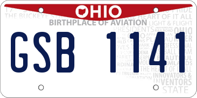 OH license plate GSB1141