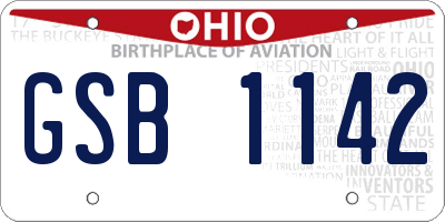 OH license plate GSB1142