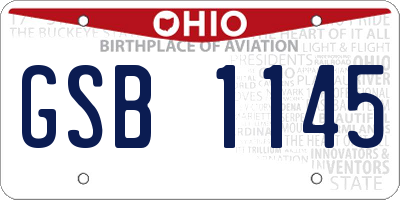 OH license plate GSB1145