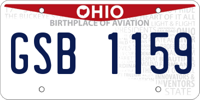 OH license plate GSB1159
