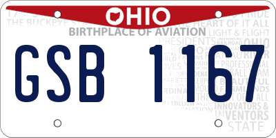 OH license plate GSB1167
