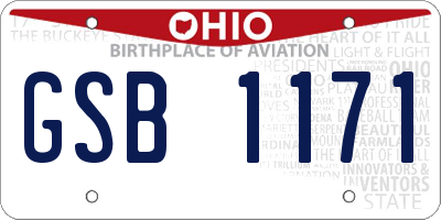 OH license plate GSB1171