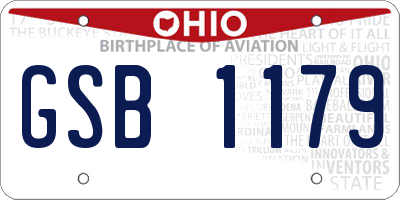 OH license plate GSB1179