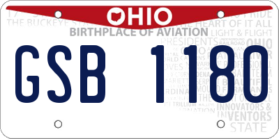 OH license plate GSB1180