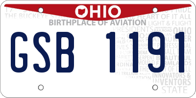 OH license plate GSB1191