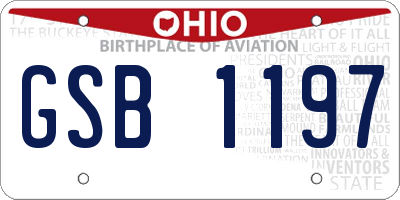 OH license plate GSB1197