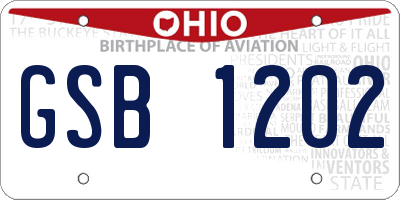 OH license plate GSB1202