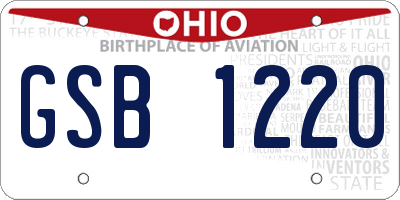 OH license plate GSB1220
