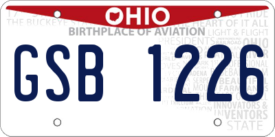 OH license plate GSB1226