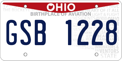OH license plate GSB1228