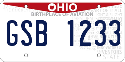 OH license plate GSB1233