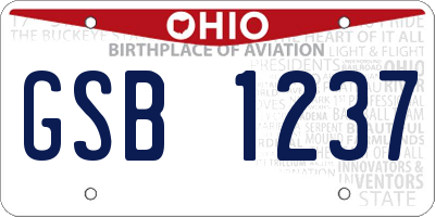 OH license plate GSB1237