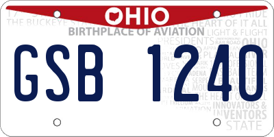 OH license plate GSB1240
