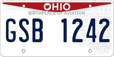 OH license plate GSB1242