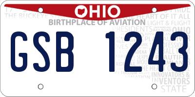 OH license plate GSB1243