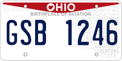 OH license plate GSB1246
