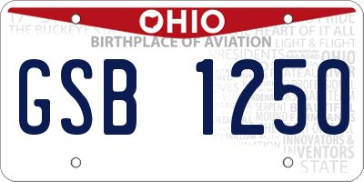 OH license plate GSB1250