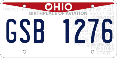 OH license plate GSB1276
