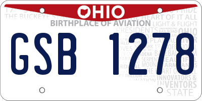 OH license plate GSB1278