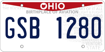 OH license plate GSB1280