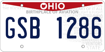 OH license plate GSB1286