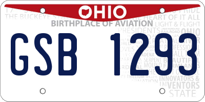 OH license plate GSB1293