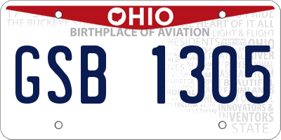 OH license plate GSB1305