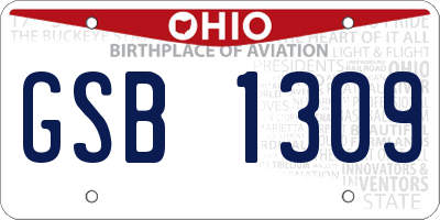 OH license plate GSB1309
