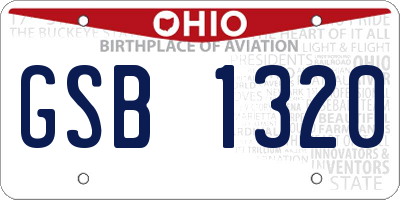 OH license plate GSB1320