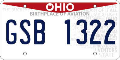 OH license plate GSB1322