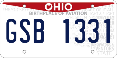 OH license plate GSB1331