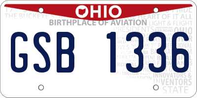 OH license plate GSB1336