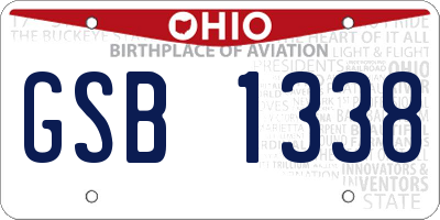 OH license plate GSB1338