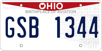 OH license plate GSB1344
