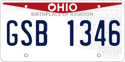 OH license plate GSB1346