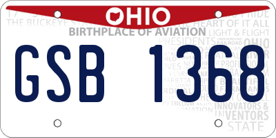 OH license plate GSB1368