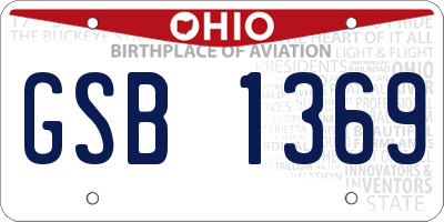 OH license plate GSB1369