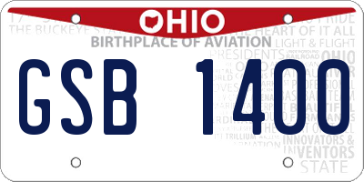 OH license plate GSB1400