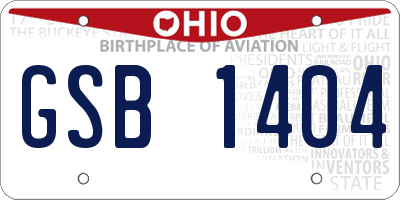 OH license plate GSB1404