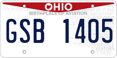 OH license plate GSB1405