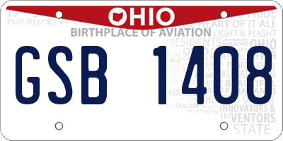 OH license plate GSB1408