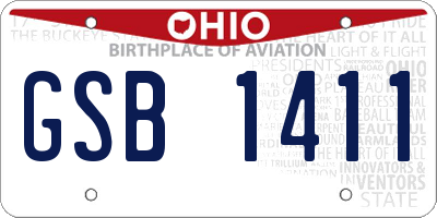 OH license plate GSB1411