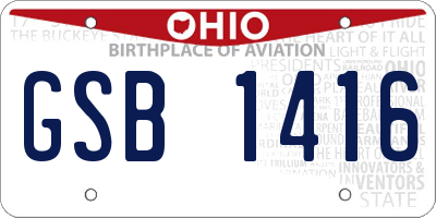 OH license plate GSB1416