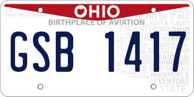 OH license plate GSB1417