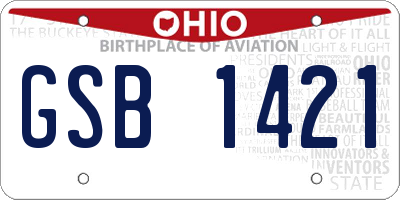 OH license plate GSB1421