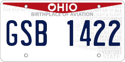 OH license plate GSB1422